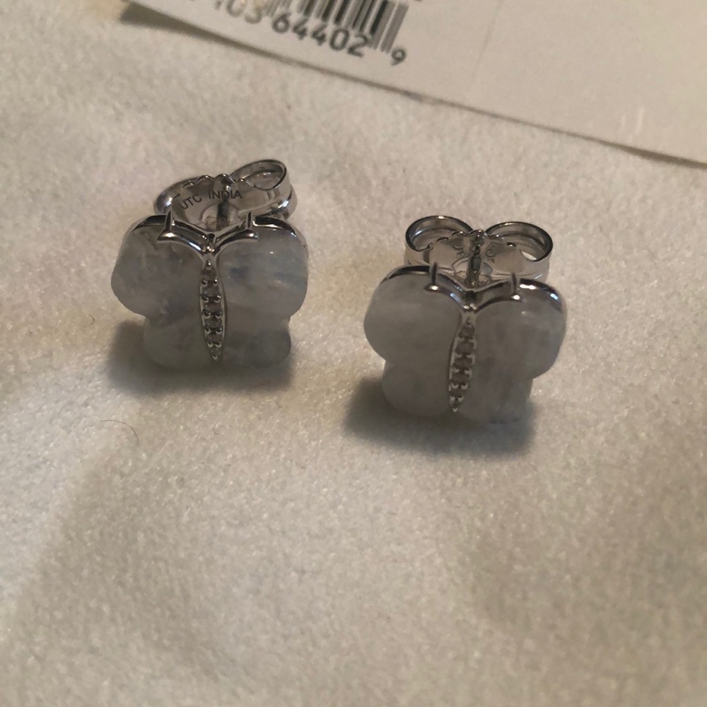 Generation Gems moon stone butterfly earrings in silver! New